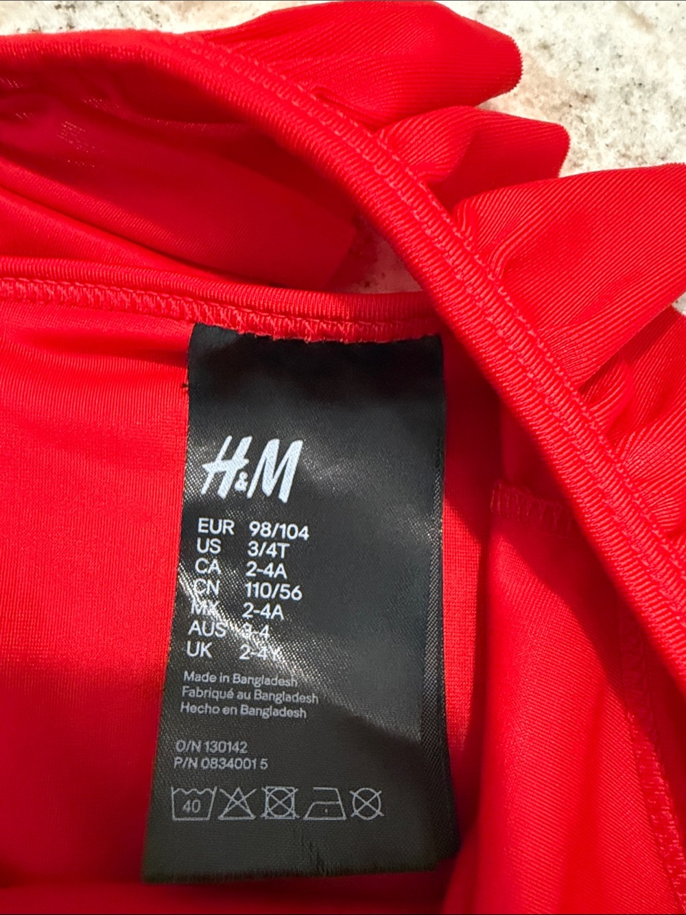 10/$30 H&M Red Ruffle One-Piece Swimsuit - Picture 2 of 4